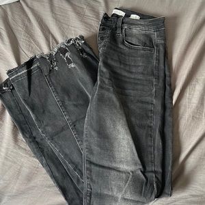 Kan Can Stretchy Flares Distressed Black